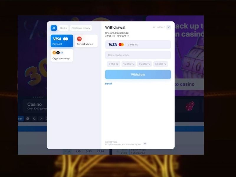 Вывод выигрышей в 1win