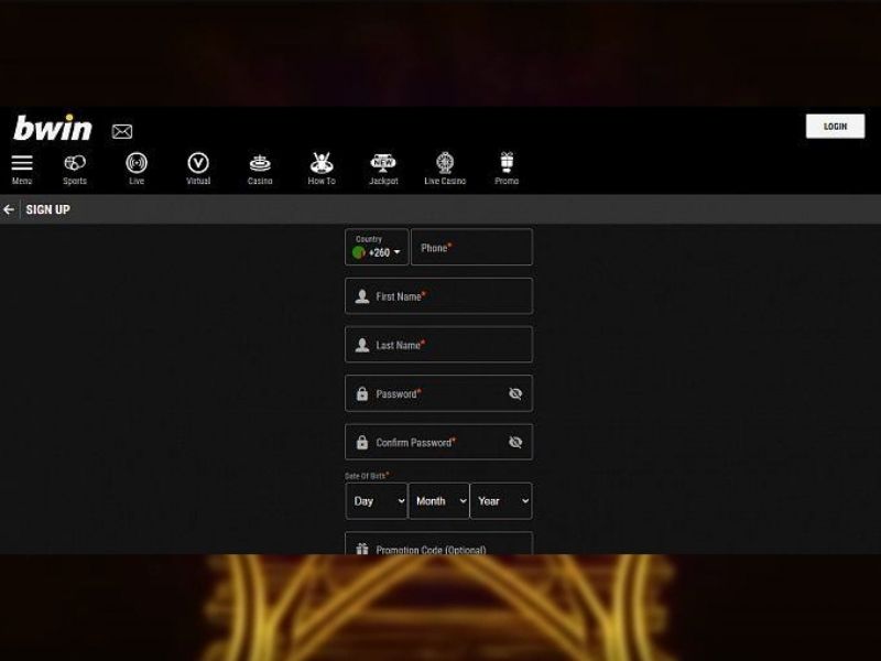 registar-se na Bwin