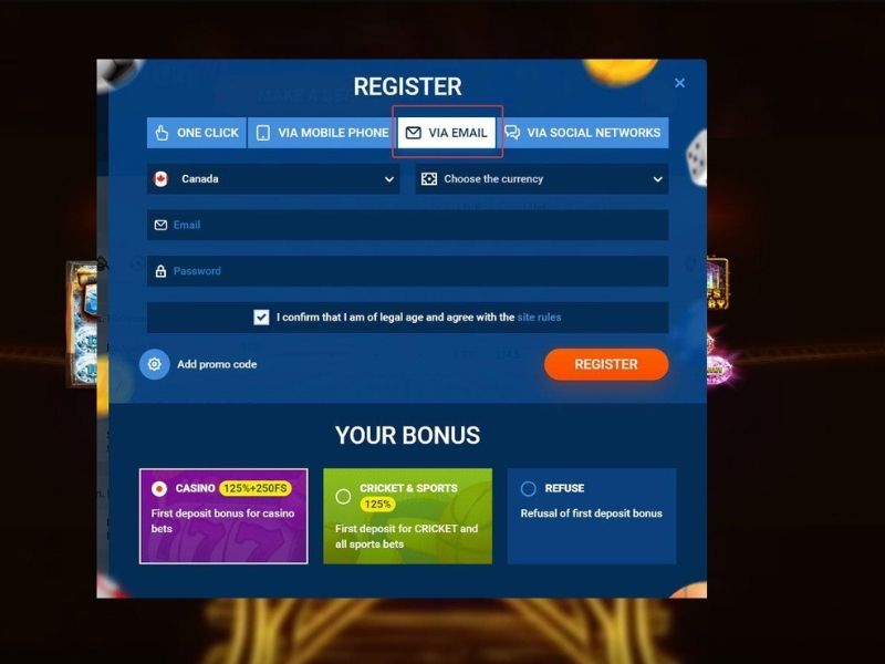 Регистрация в Mostbet